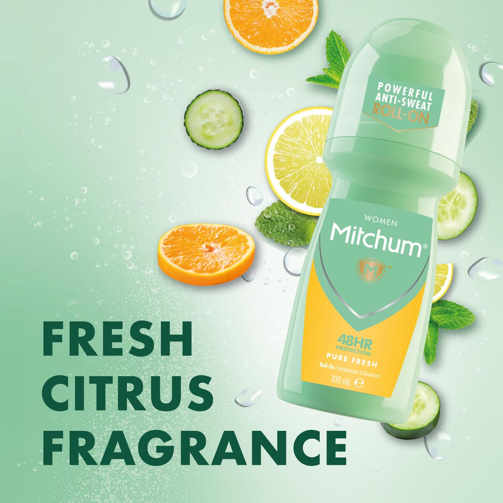 Mitchum Roll-On Pure Fresh Deodorant 100ml - Bath & Body at MyBeautyBoutique by Mitchum