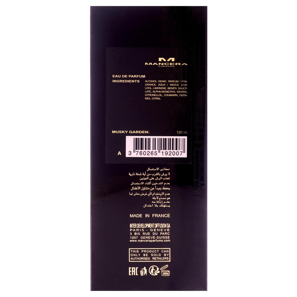 Mancera Musky Garden Eau de Parfum 120ml Spray