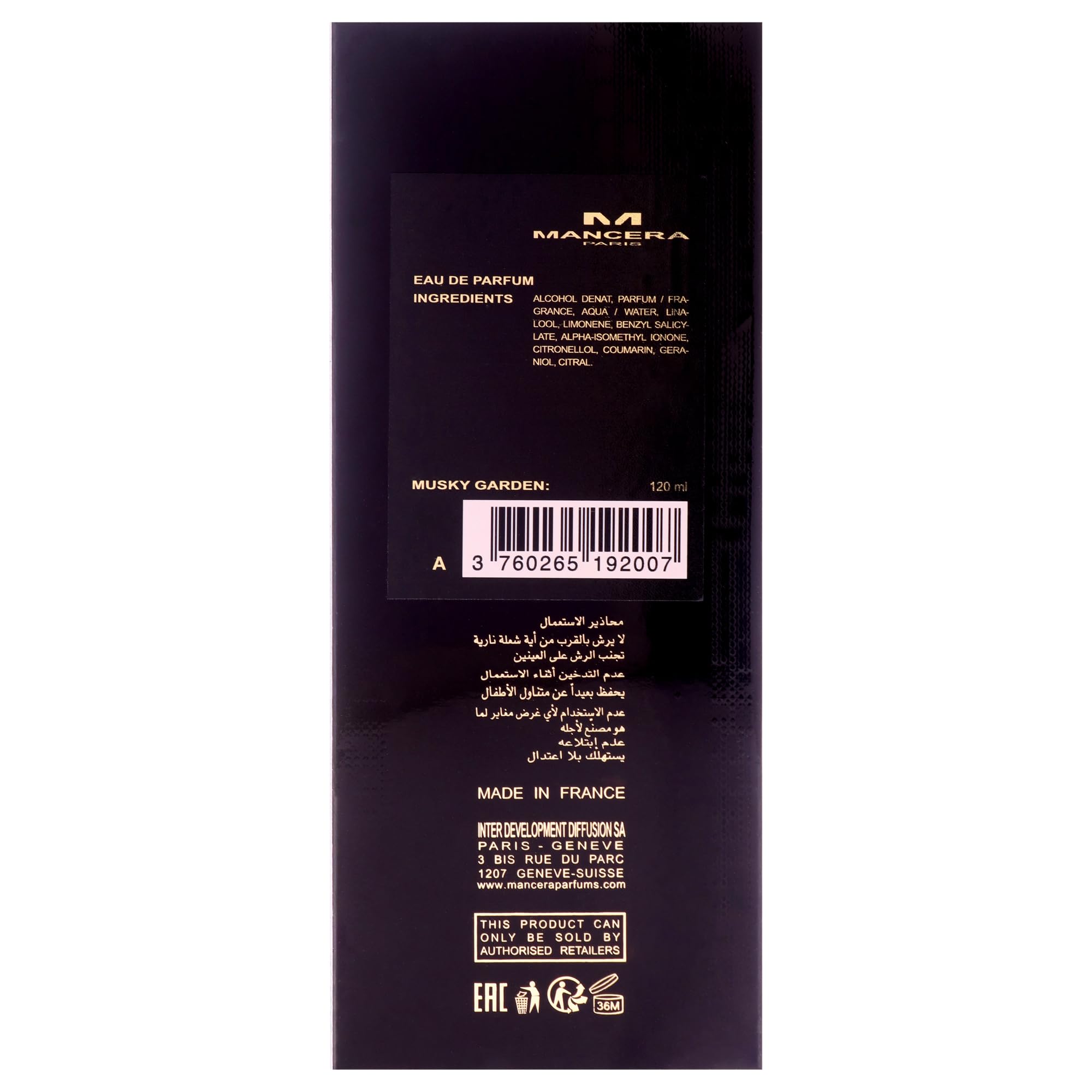 Mancera Musky Garden Eau de Parfum 120ml Spray
