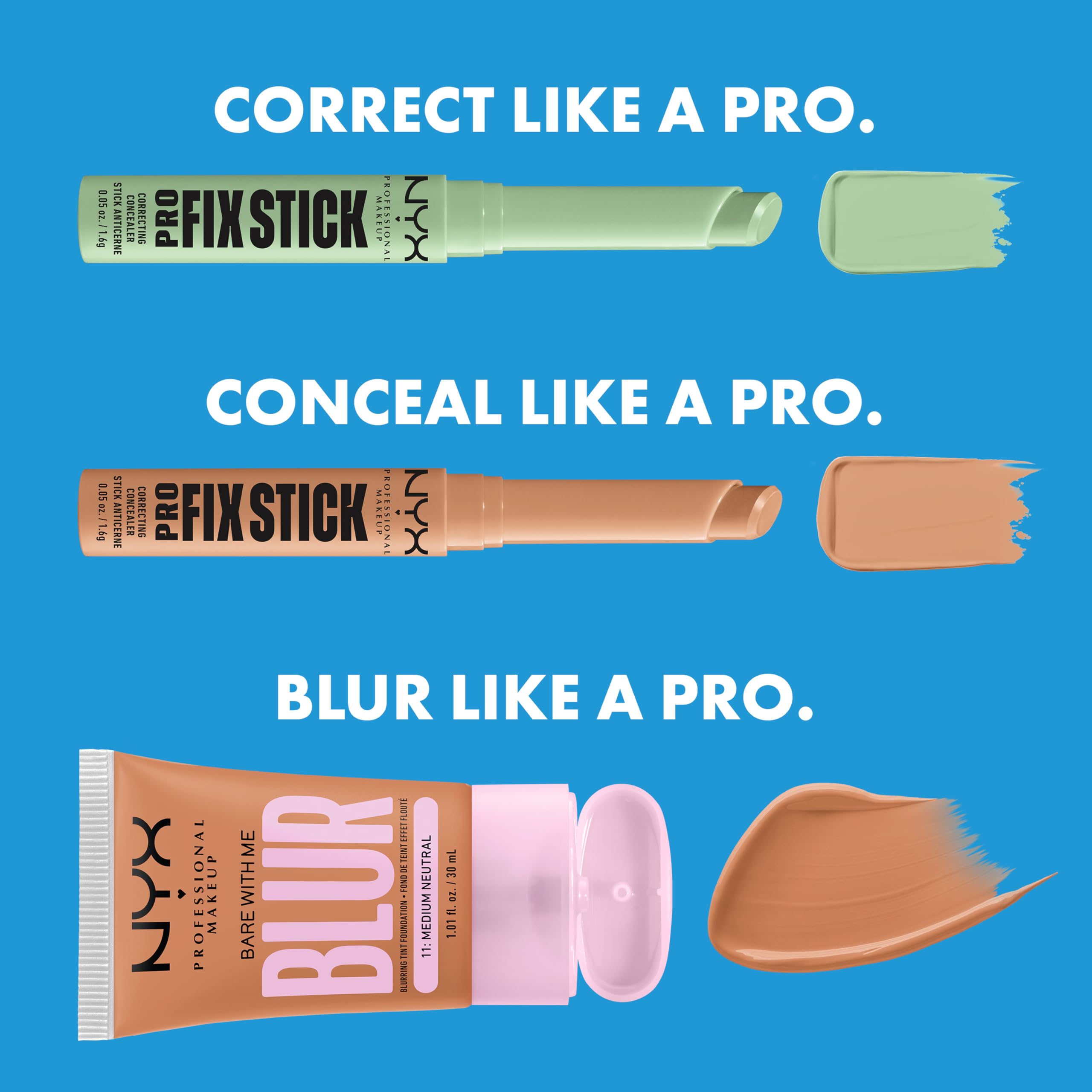 NYX Professional Makeup Pro Fix Stick Colour Correcting Concealer 1.6g - Yellow