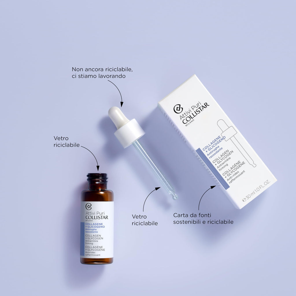Collistar Attivi Puri Collagen + Glycogen Antiwrinkle Firming Face Serum 30ml