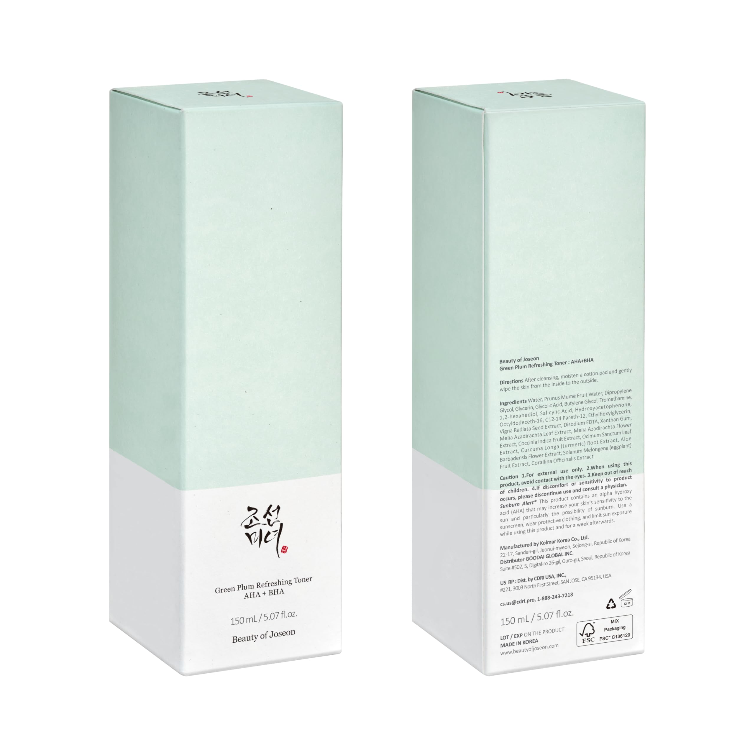 Beauty Of Joseon Green Plum Refreshing Toner AHA + BHA Toner 150ml