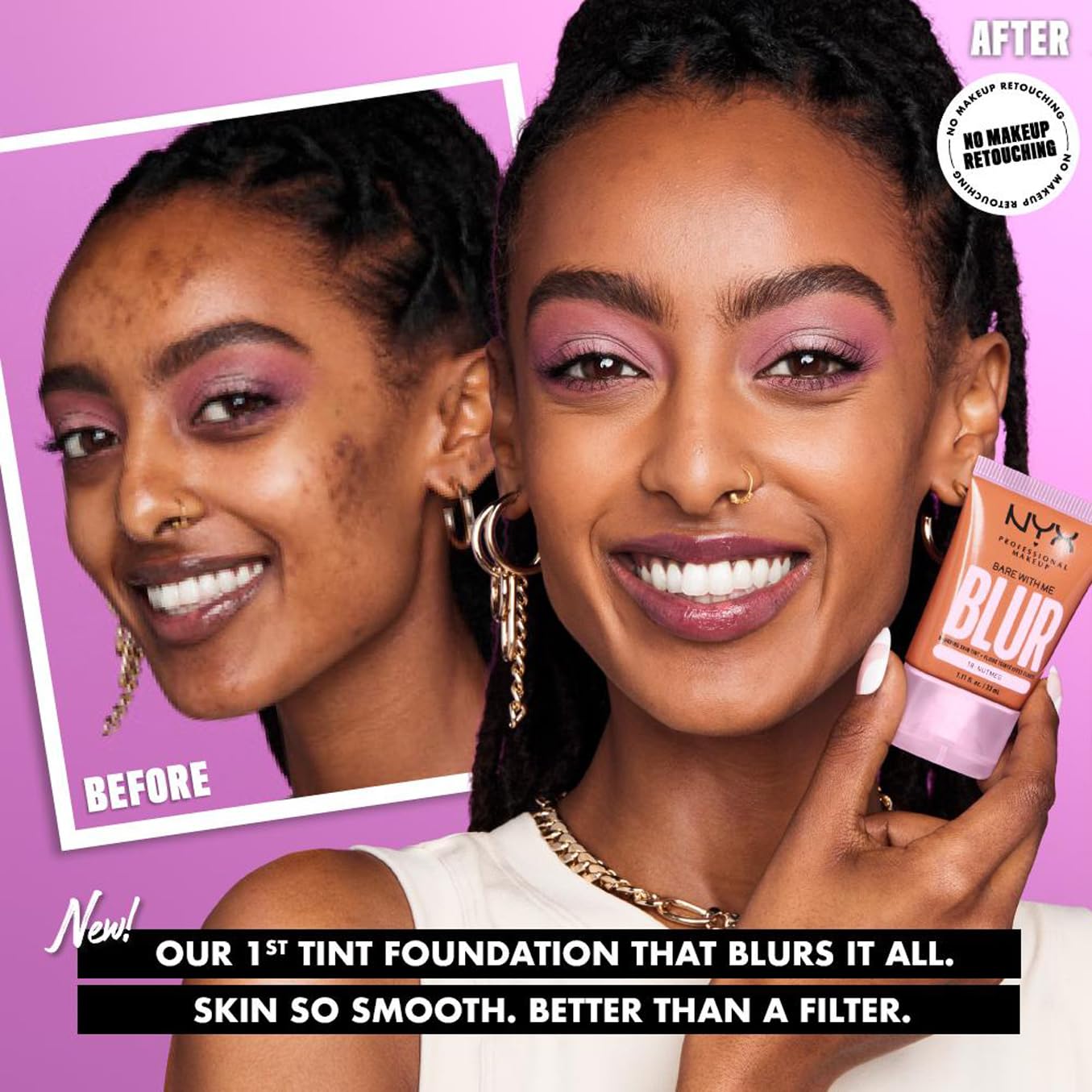 NYX Bare With Me Blur 17 Truffle Foundation 30ml