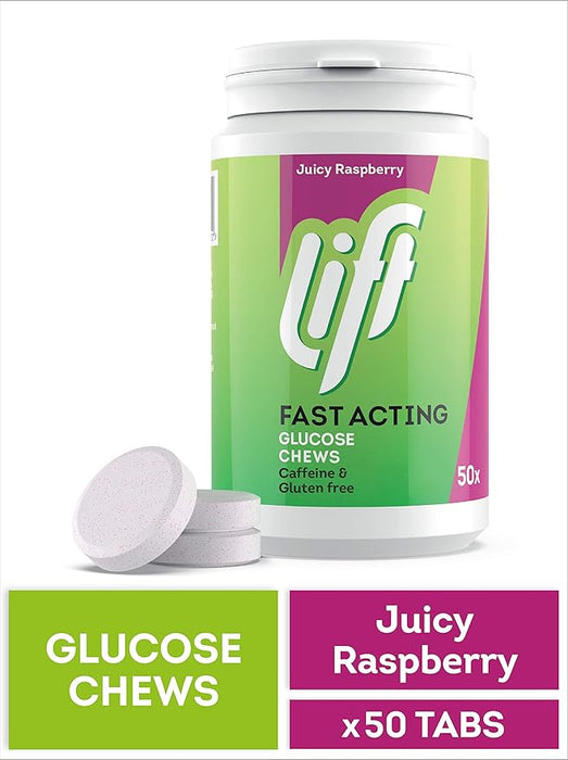 Lift | Fast-Acting Glucose Chewable Energy Raspberry 50 Tablets