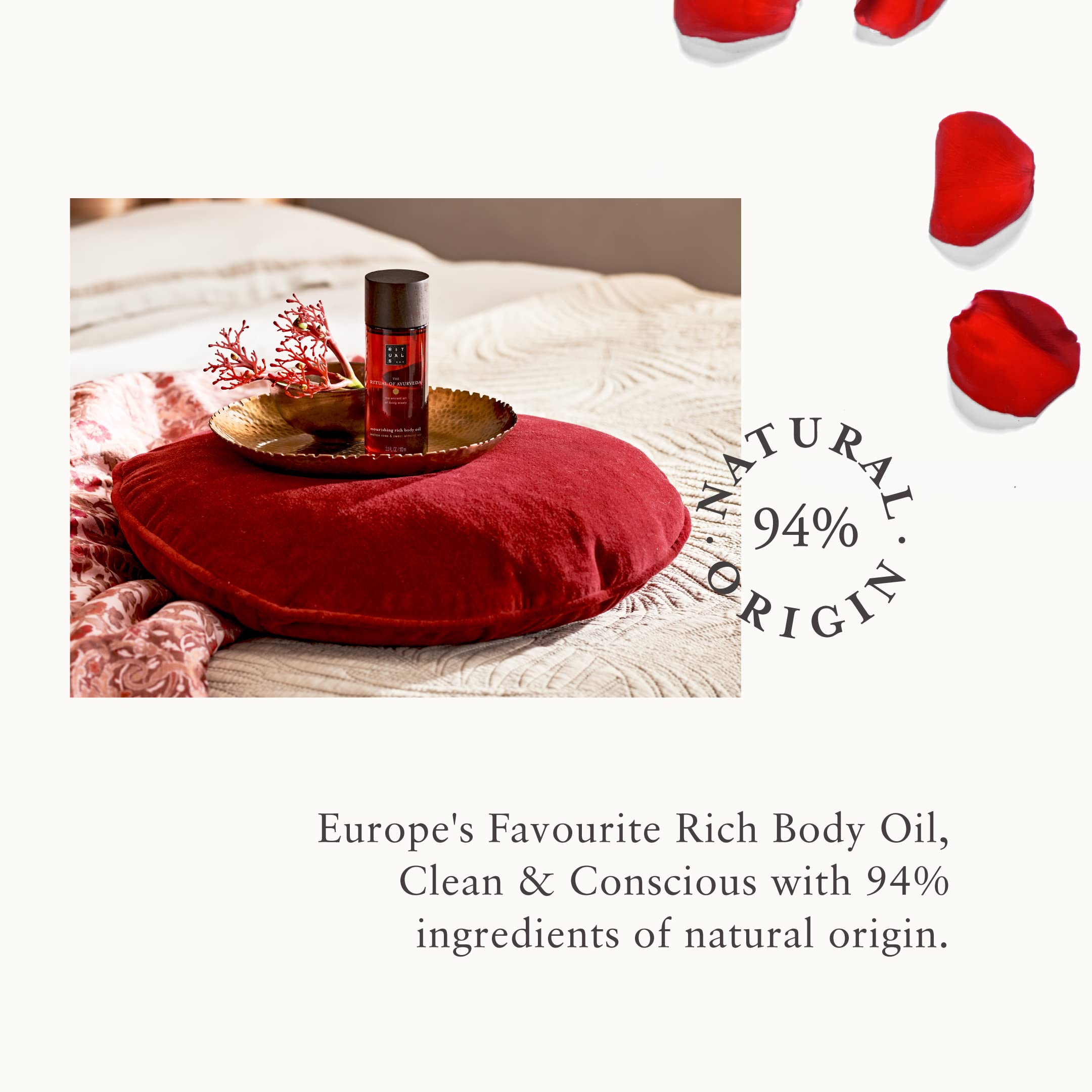 The Ritual of Ayurveda Nourishing Rich Body Oil 100ml - Indian Rose & Sweet Almond Oil