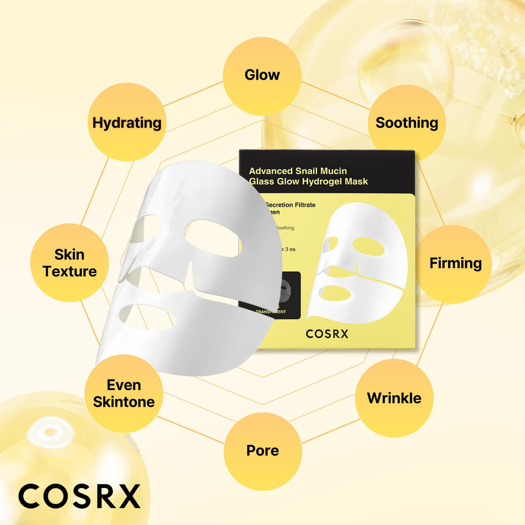 Cosrx Advanced Snail Mucin Glass Glow Hydrogel Face Mask 34g