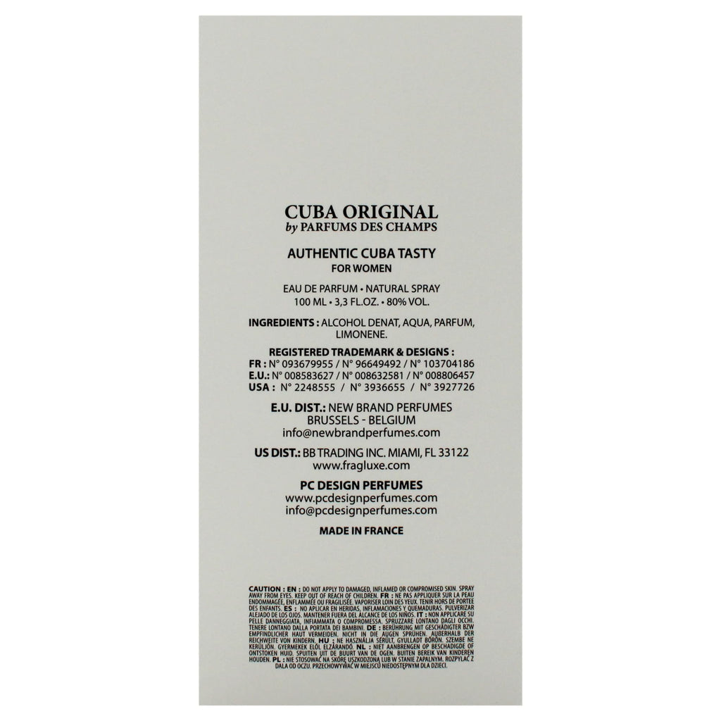 Cuba Paris AuthenticTasty Eau de Parfum 100 ML Spray