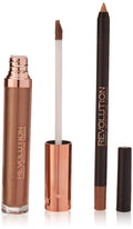 Revolution Retro Luxe Metallic Lip Kit Sovereign Lip Liner 1g  Liquid Lipstick 5.5ml