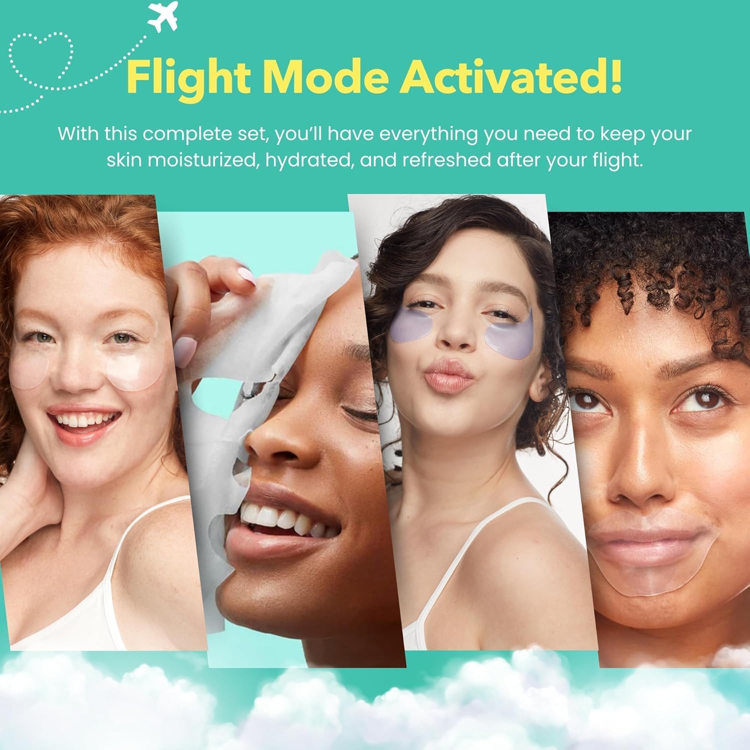 Patchology On the Fly Travel Set: Hydrate Sheet Mask 2pcs + Flash Eye Gel + Hydrating Lip Gel + Restoring Eye Gel