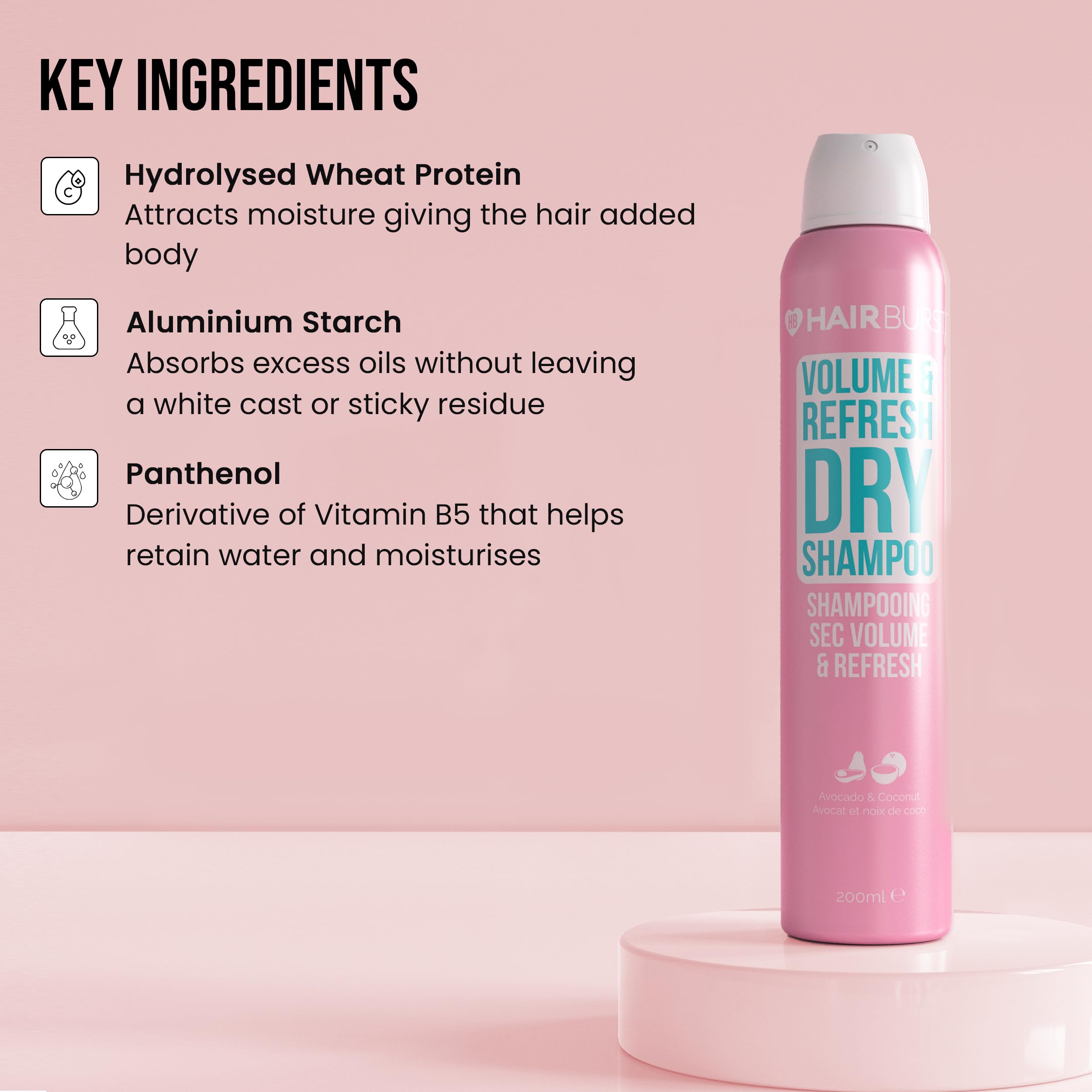 Hairburst Volume and Refresh Dry Shampoo 200ml