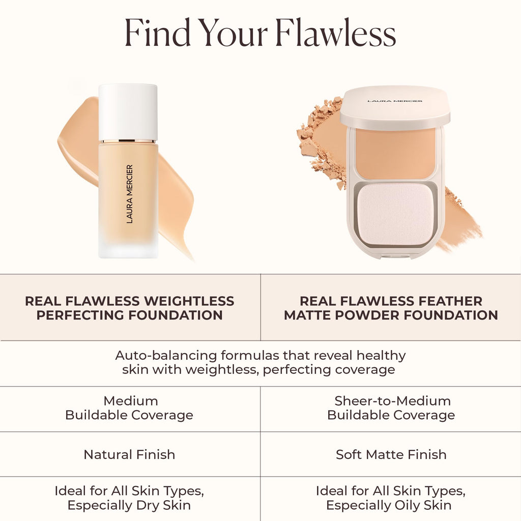 Laura Mercier Real Flawless Weightless Perfecting Waterproof Foundation - 30ml - 0N1 Silk