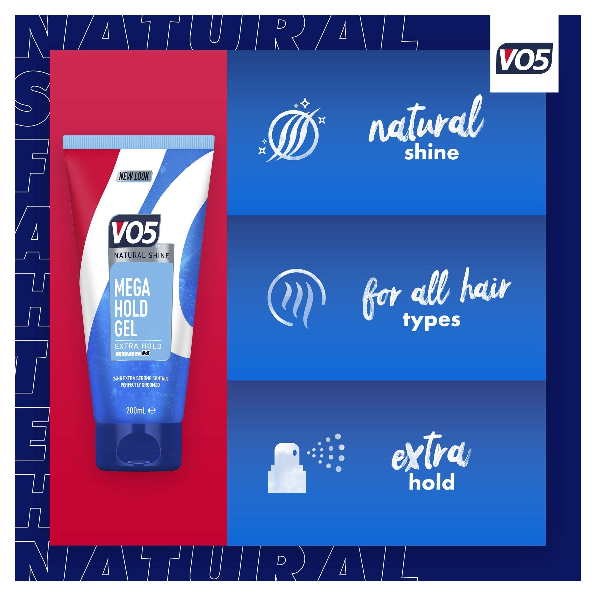 VO5 Natural Shine Mega Hold Gel 200ml - Extra Hold