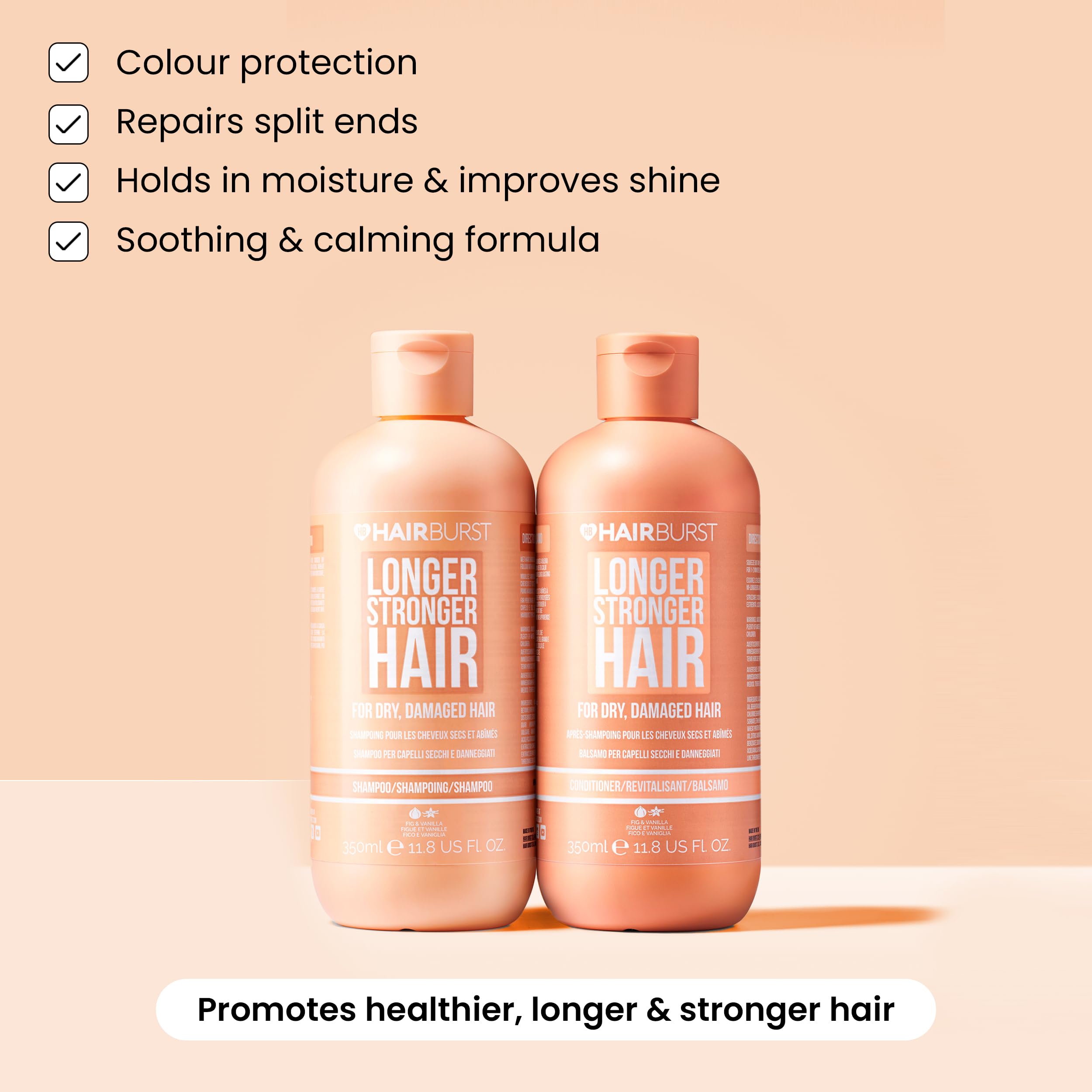 Hairburst Dry and Damaged Hair Bundle - Shampoo 350ml + Conditioner 350ml