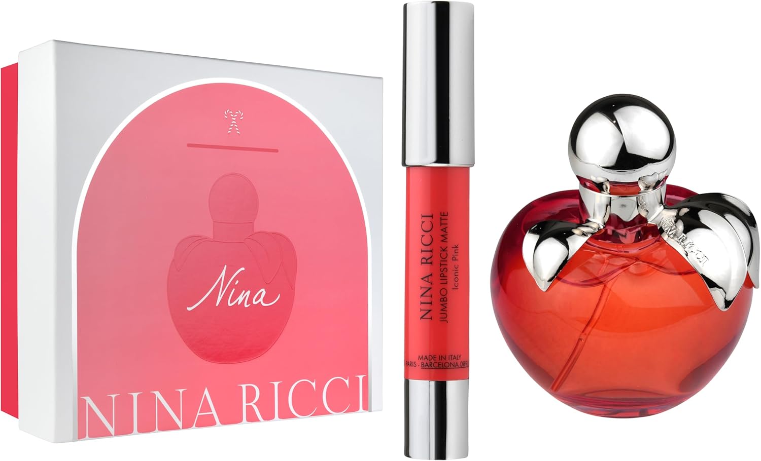 Nina Ricci Nina Rouge Gift Set 50ml EDT + 2.5g Jumbo Matte Lipstick Fancy Pink