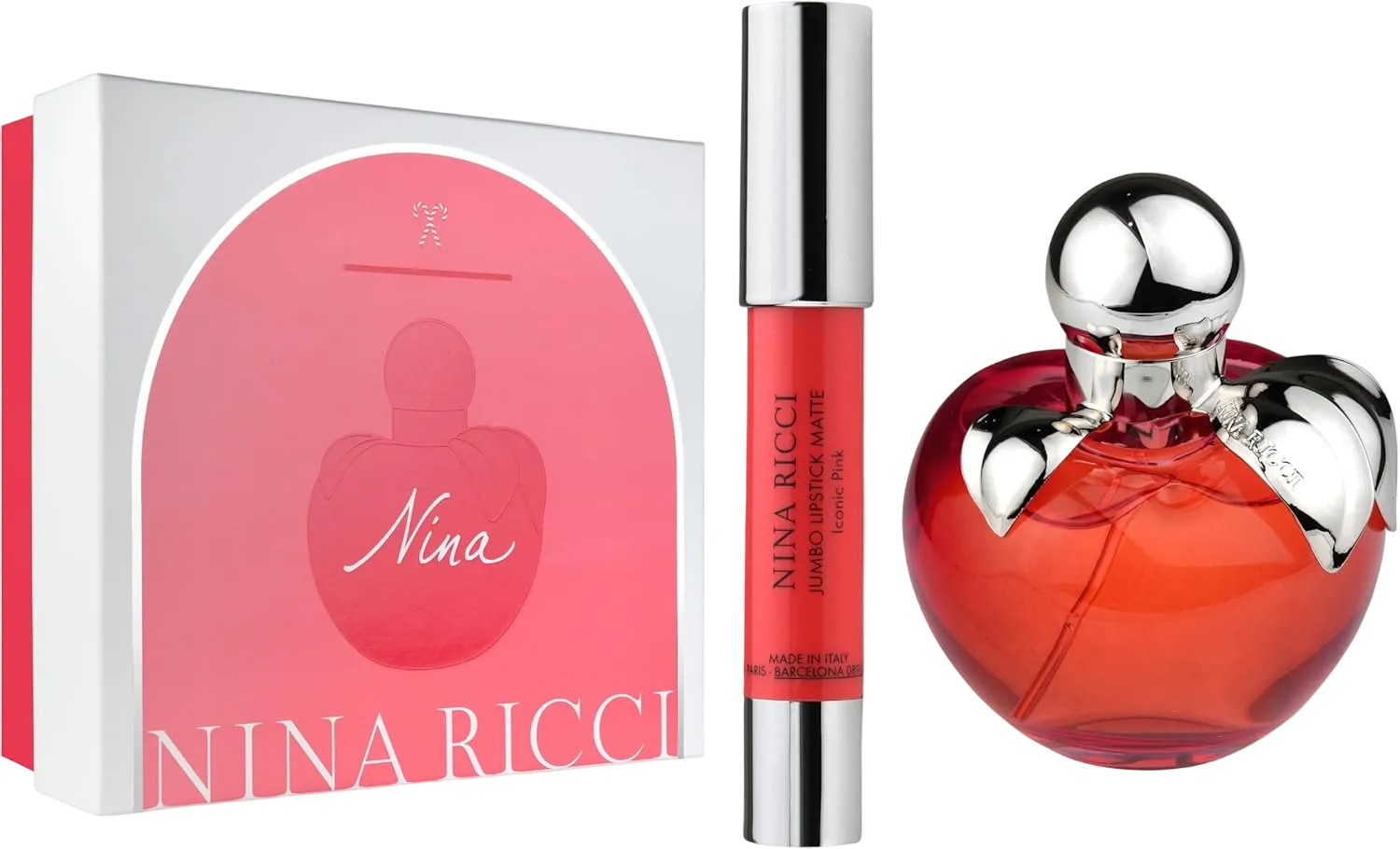 Nina Ricci Nina Rouge Gift Set 50ml EDT + 2.5g Jumbo Matte Lipstick Fancy Pink