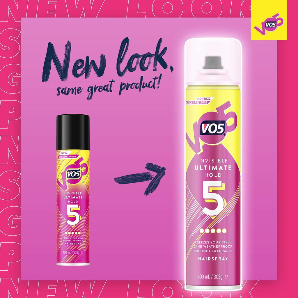 VO5 Invisible Ultimate Hold Hairspray 400ml - 5
