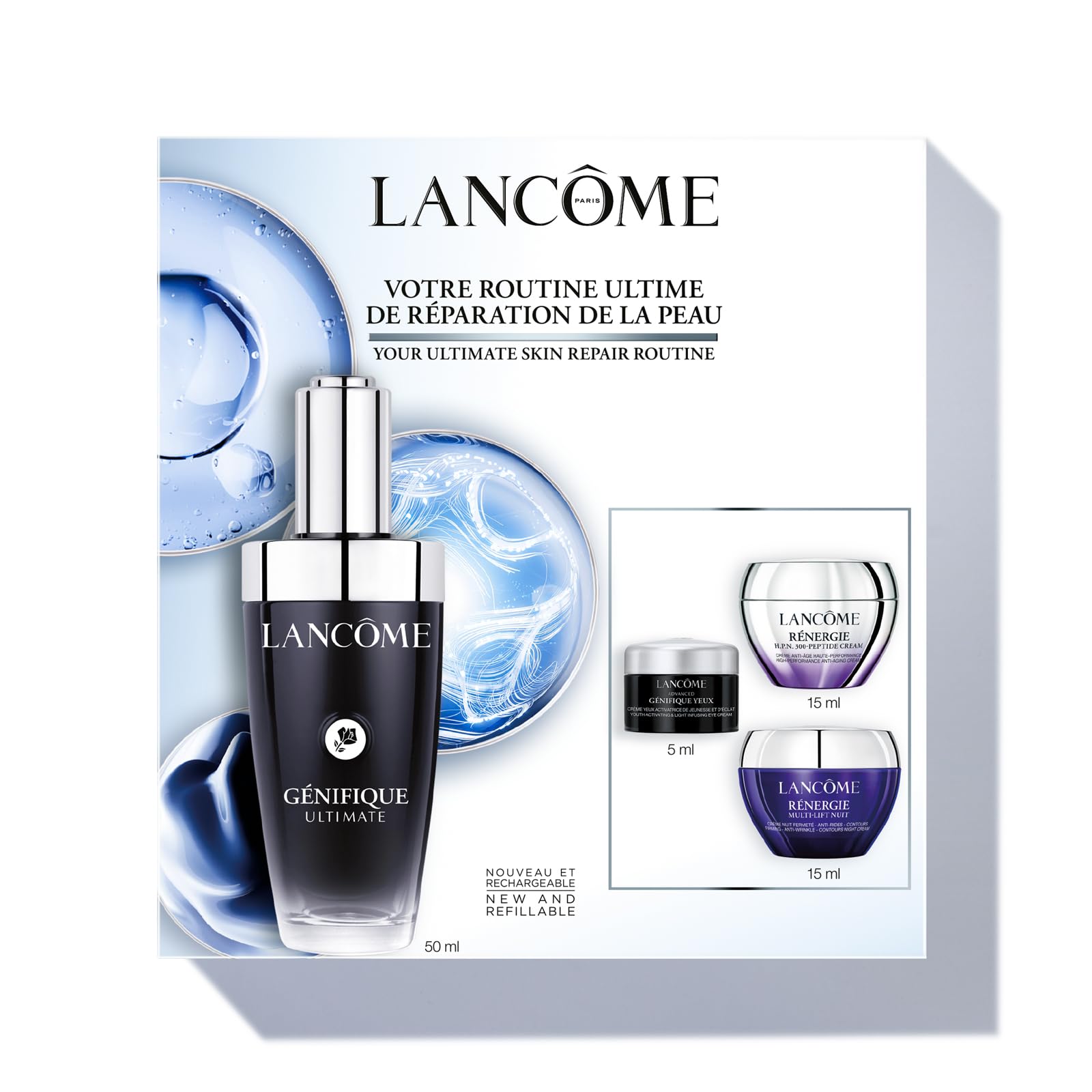 Lancôme Rénergie Gift Set - Genifique Ultimate Serum 50ml + Genifique New Eye Cream 5ml + Rénergie New Cream 15ml + Rénergie Multi-Lift Night Cream 15ml
