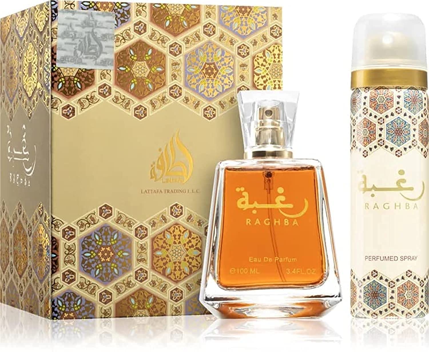 Lattafa Perfumes Raghba Gift Set 100ml EDP + 50ml Deodorant Spray - Unisex at MyBeautyBoutique by Lattafa Perfumes