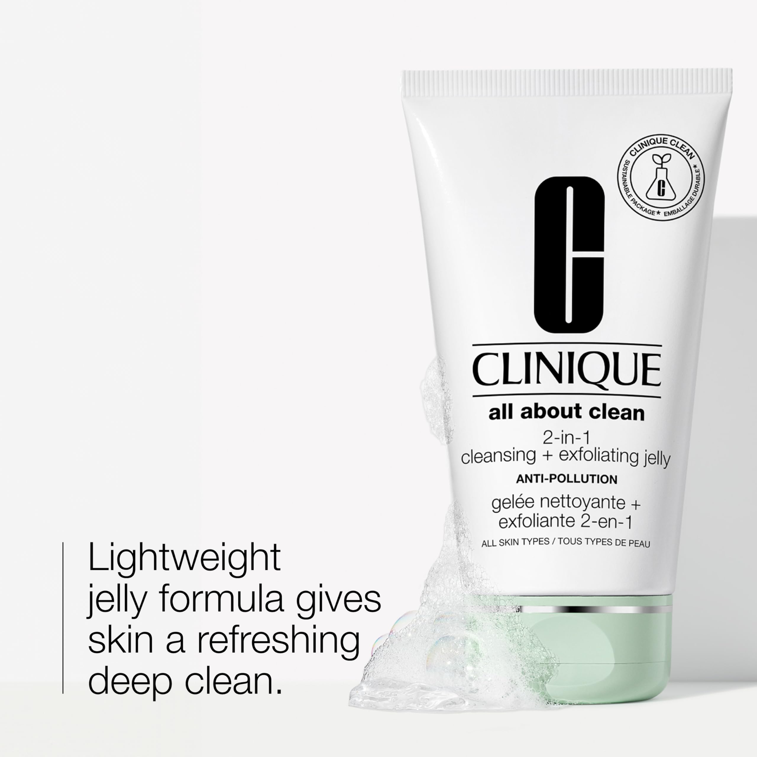 Clinique All About Clean 2-in-1 Anti-Pollution Cleansing & Exfoliating Jelly 150ml