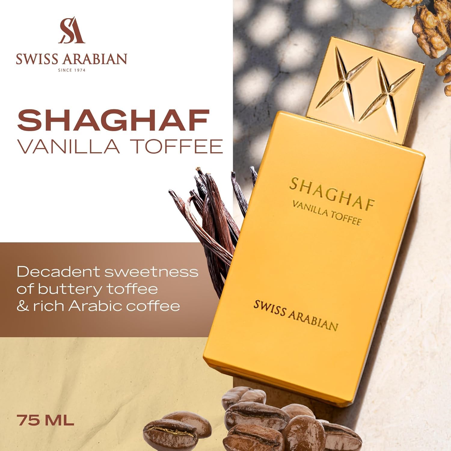 Swiss Arabian Shaghaf Vanilla Toffee Eau de Parfum 75ml Spray