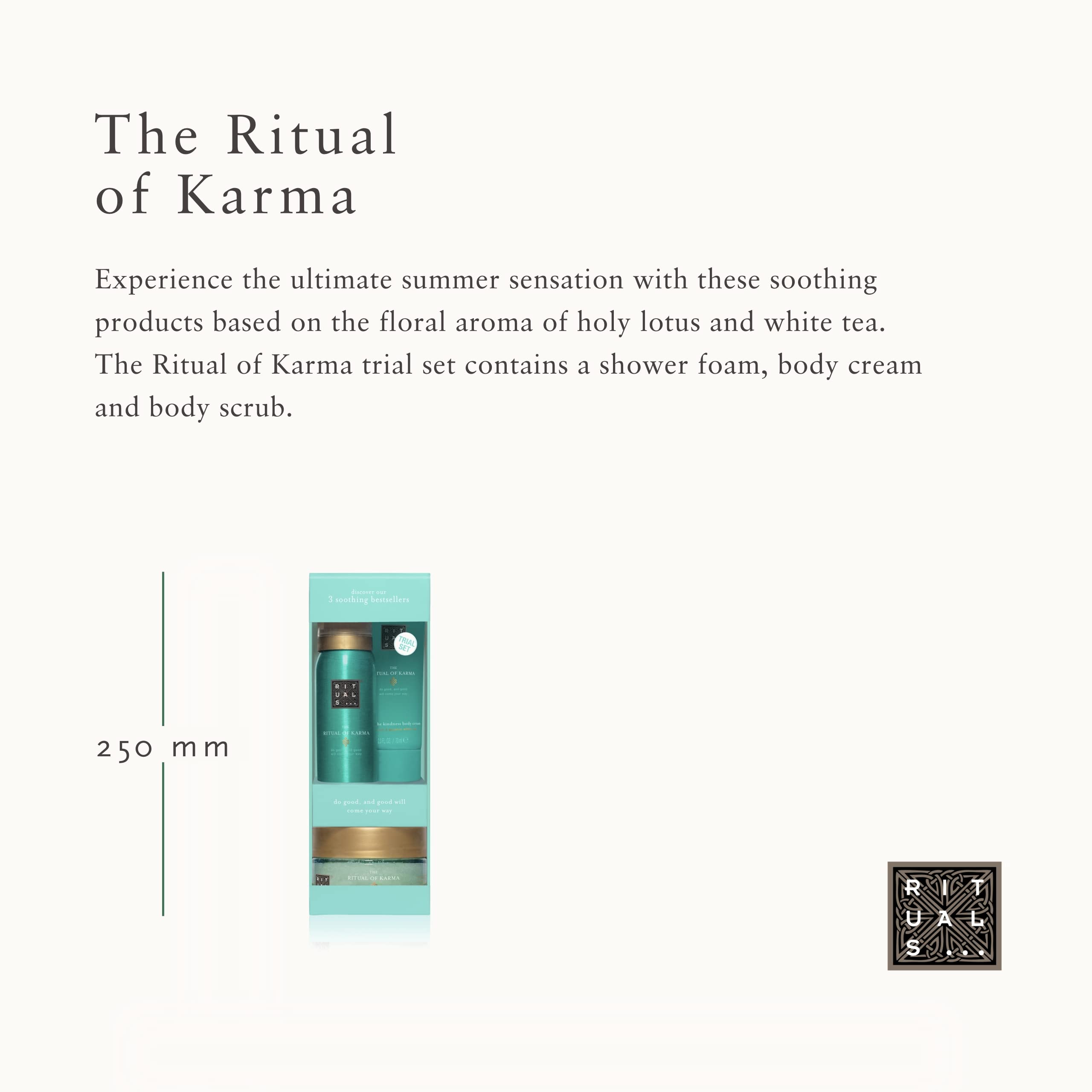 Rituals The Ritual of Karma Gift Set 50ml Shower Foam + 70ml Body Cream + 125g Body Peeling