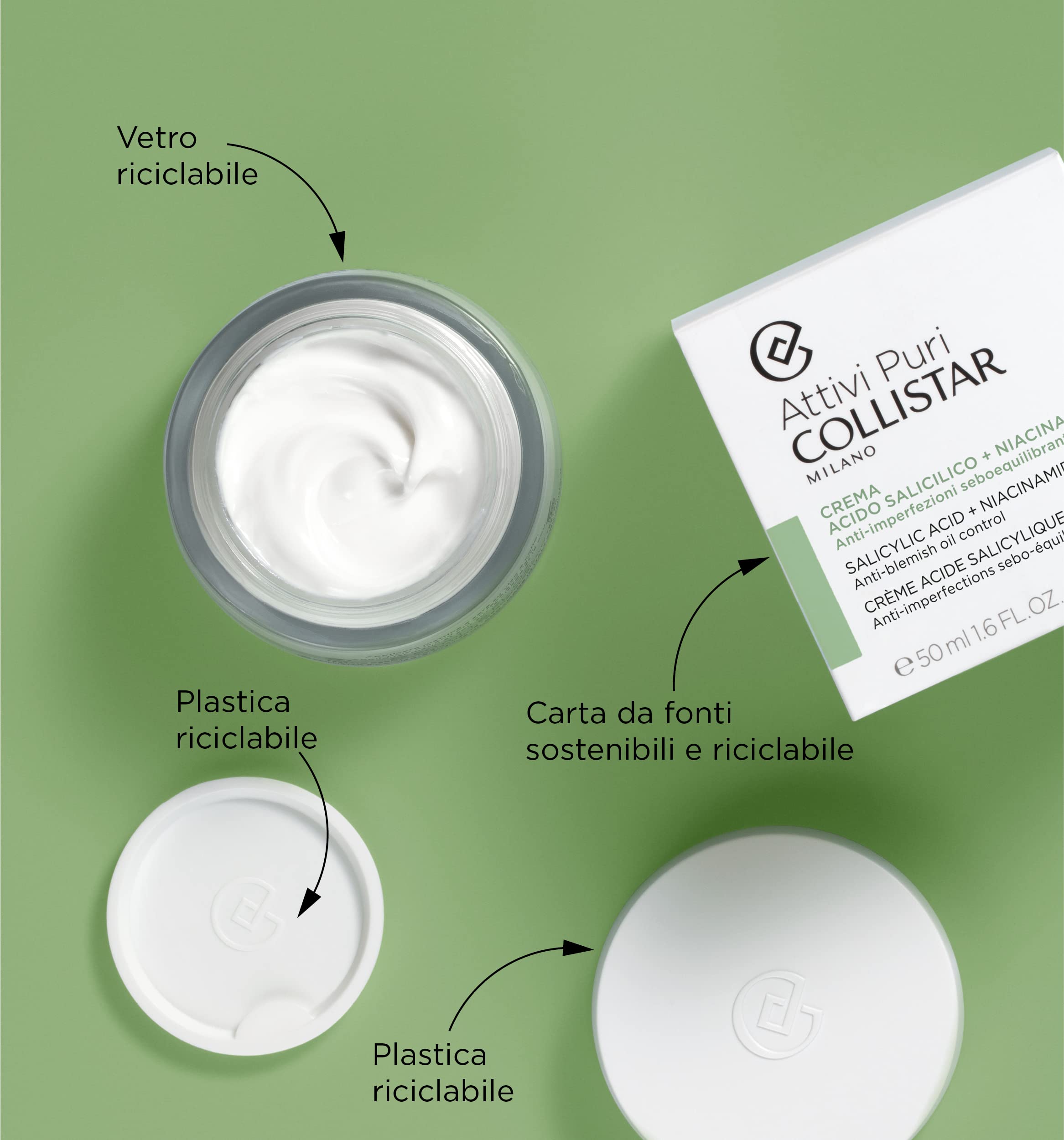 Collistar Attivi Puri Salicylic Acid + Niacinamide Cream 50ml