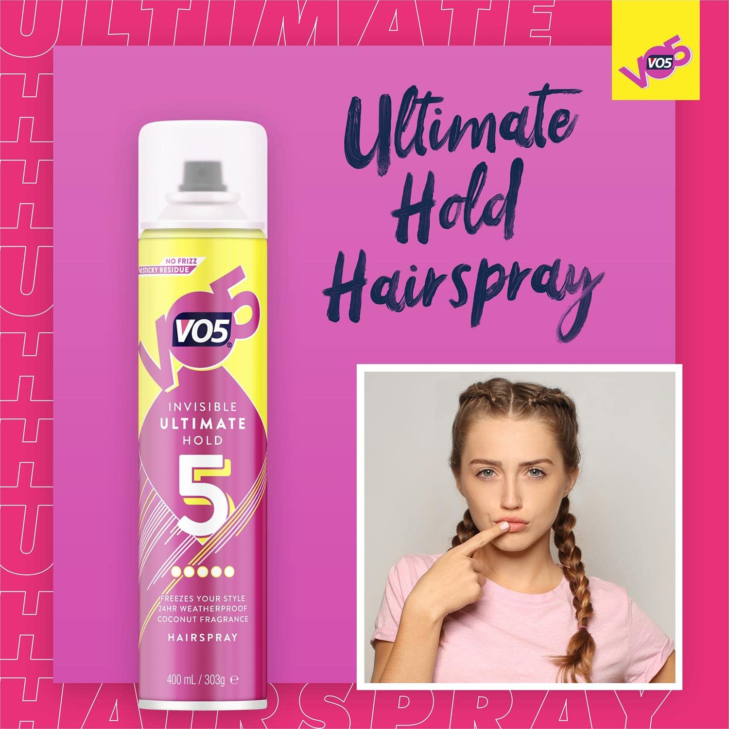 VO5 Invisible Ultimate Hold Hairspray 400ml - 5