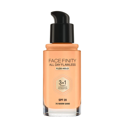 Max Factor Facefinity All Day Flawless 3 in 1 Foundation SPF20 30ml - 70 Warm Sand