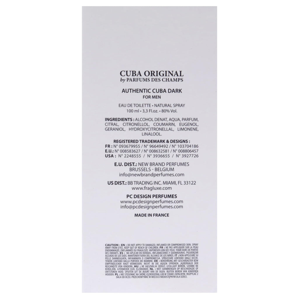 Cuba Authentic Dark Eau de Toilett 100ml Spray