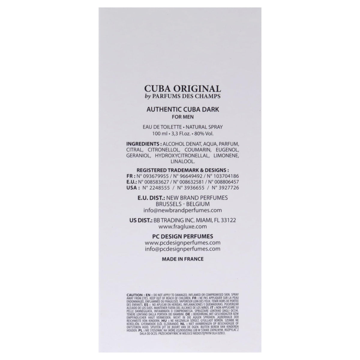 Cuba Authentic Dark Eau de Toilett 100ml Spray