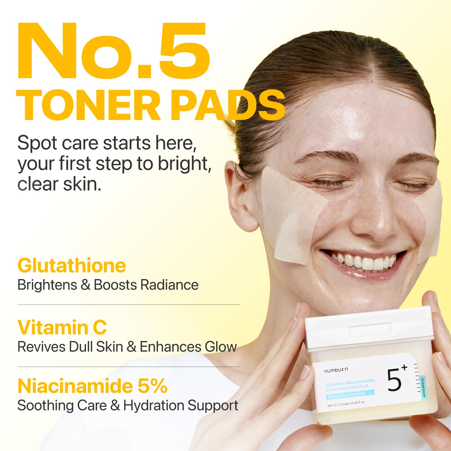 Numbuzin No.5 Vitamin-Niacinamide Concentrated Pads - 70 Pads