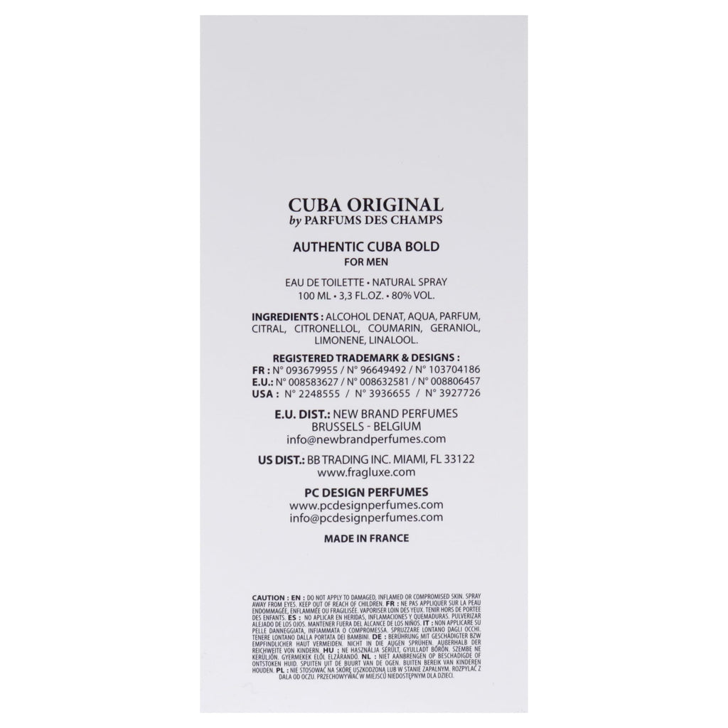 Cuba Paris Authentic Bold Man Eau de Toilet 100 ml Spray