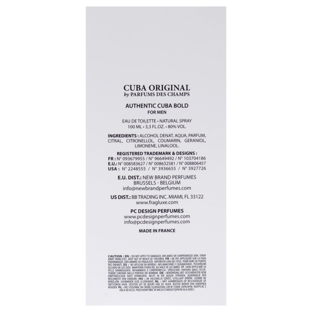 Cuba Paris Authentic Bold Man Eau de Toilet 100 ml Spray