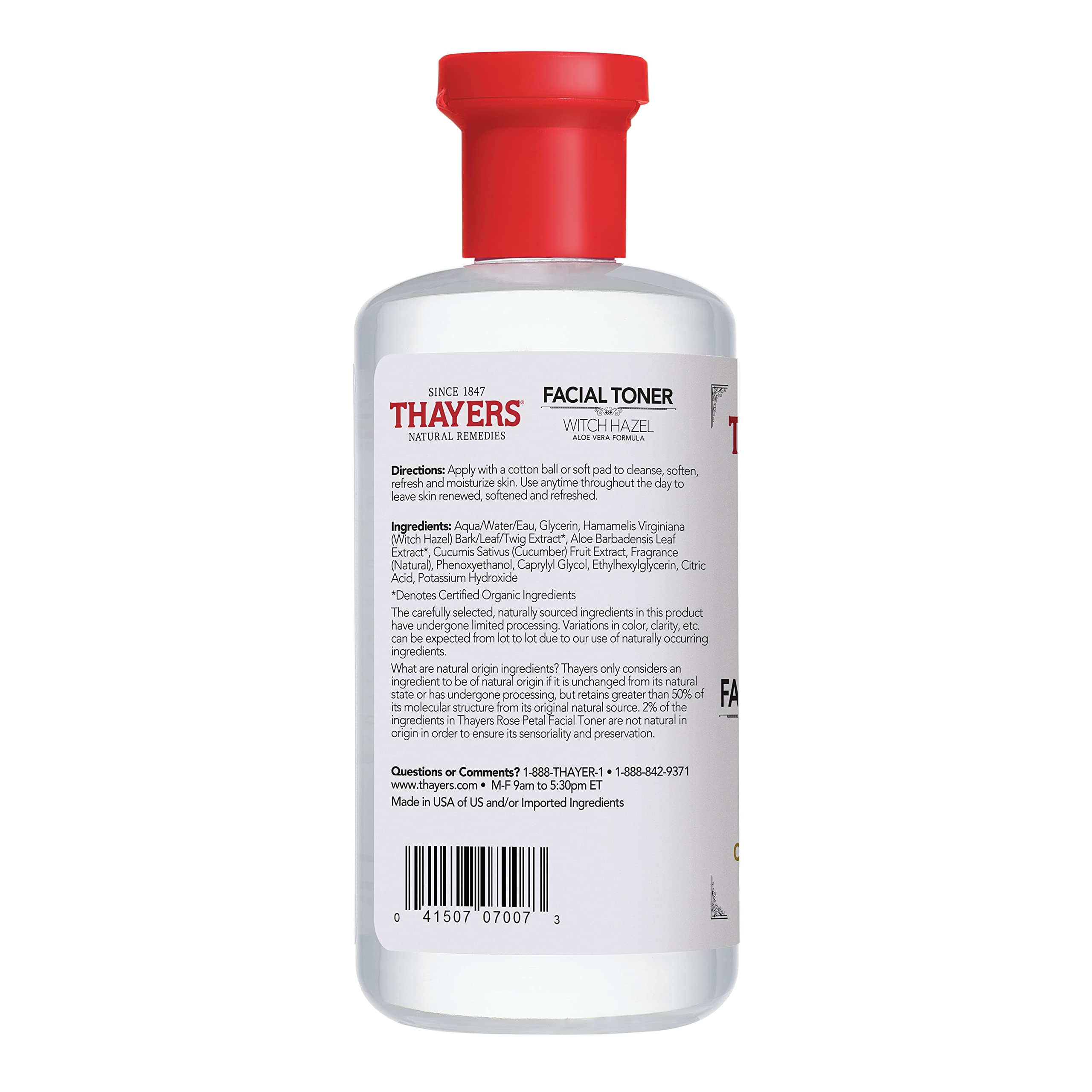 Thayers Witch Hazel Aloe Vera Formula Facial Toner 355ml - Cucumber/Alcohol Free