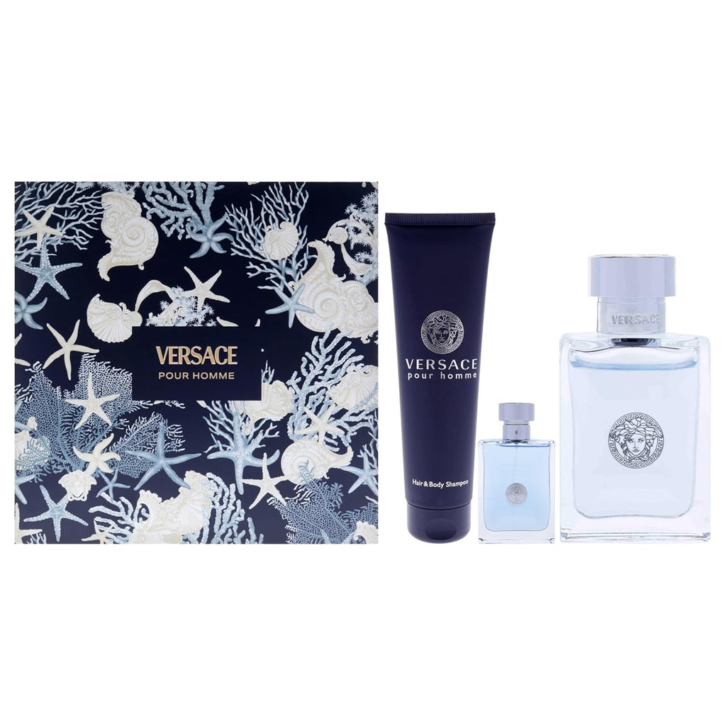 Versace Pour Homme Gift Set 100ml EDT + 150ml Bath and Shower Gel + 5ml EDT