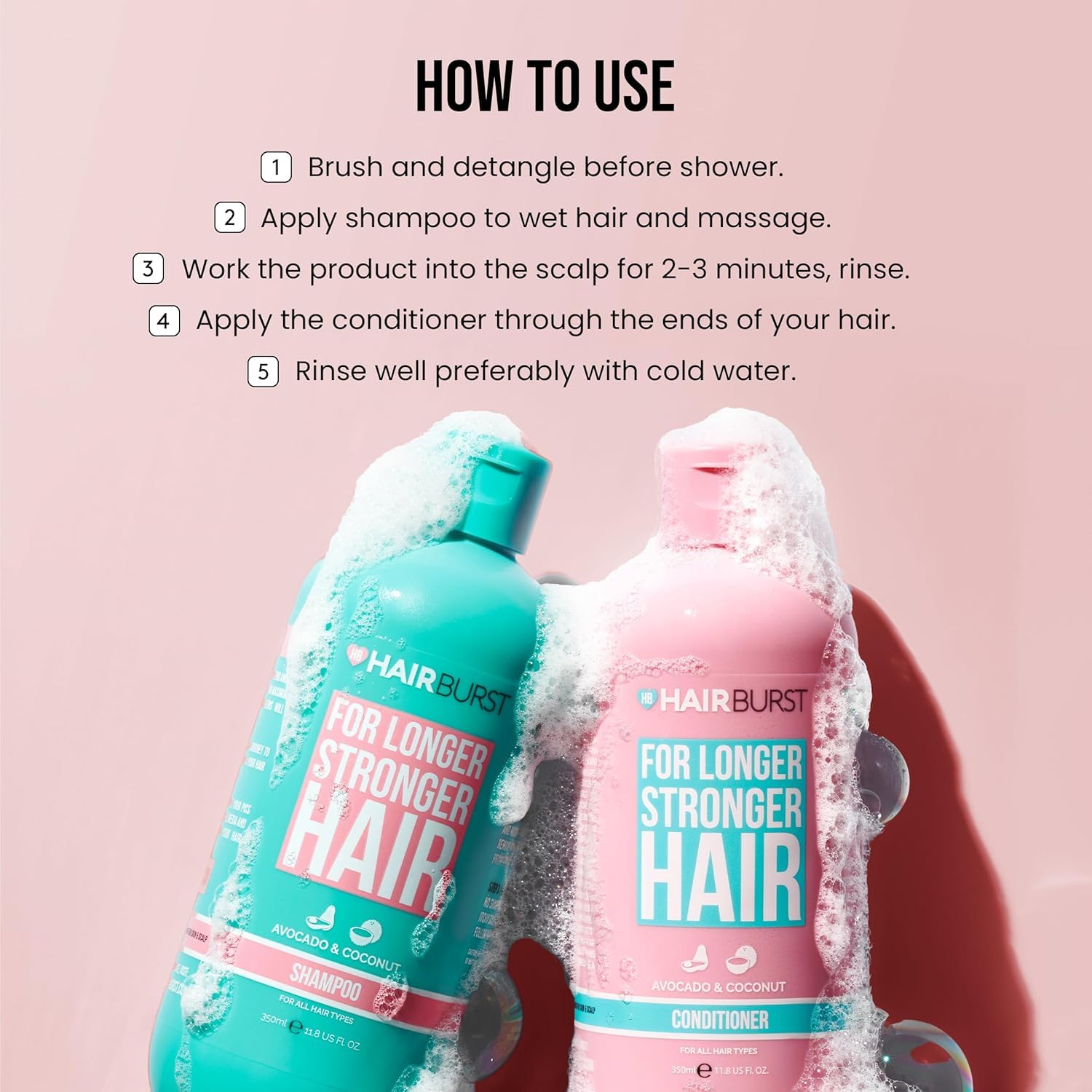 Hairburst Original Trio Bundle - Shampoo 350ml - Conditioner 350ml - Elixir Spray 12ml