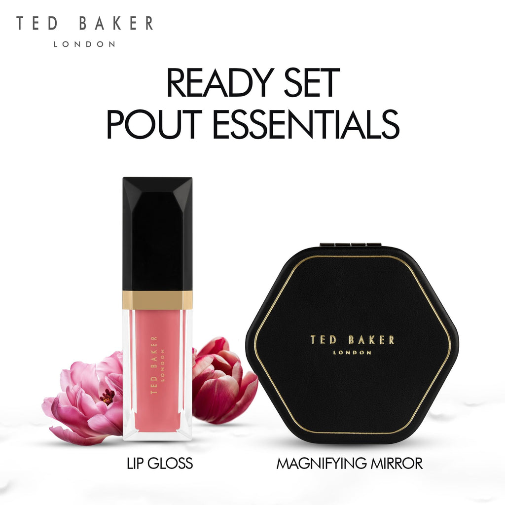 Ted Baker Ready Set Pout Lip Gloss & Mirror Duo Gift Set 1x Lip Gloss + 1x Compact Mirror