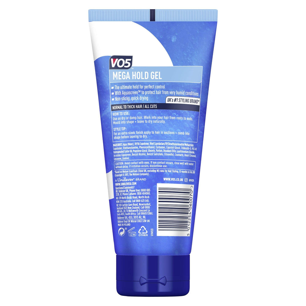 VO5 Natural Shine Mega Hold Gel 200ml - Extra Hold