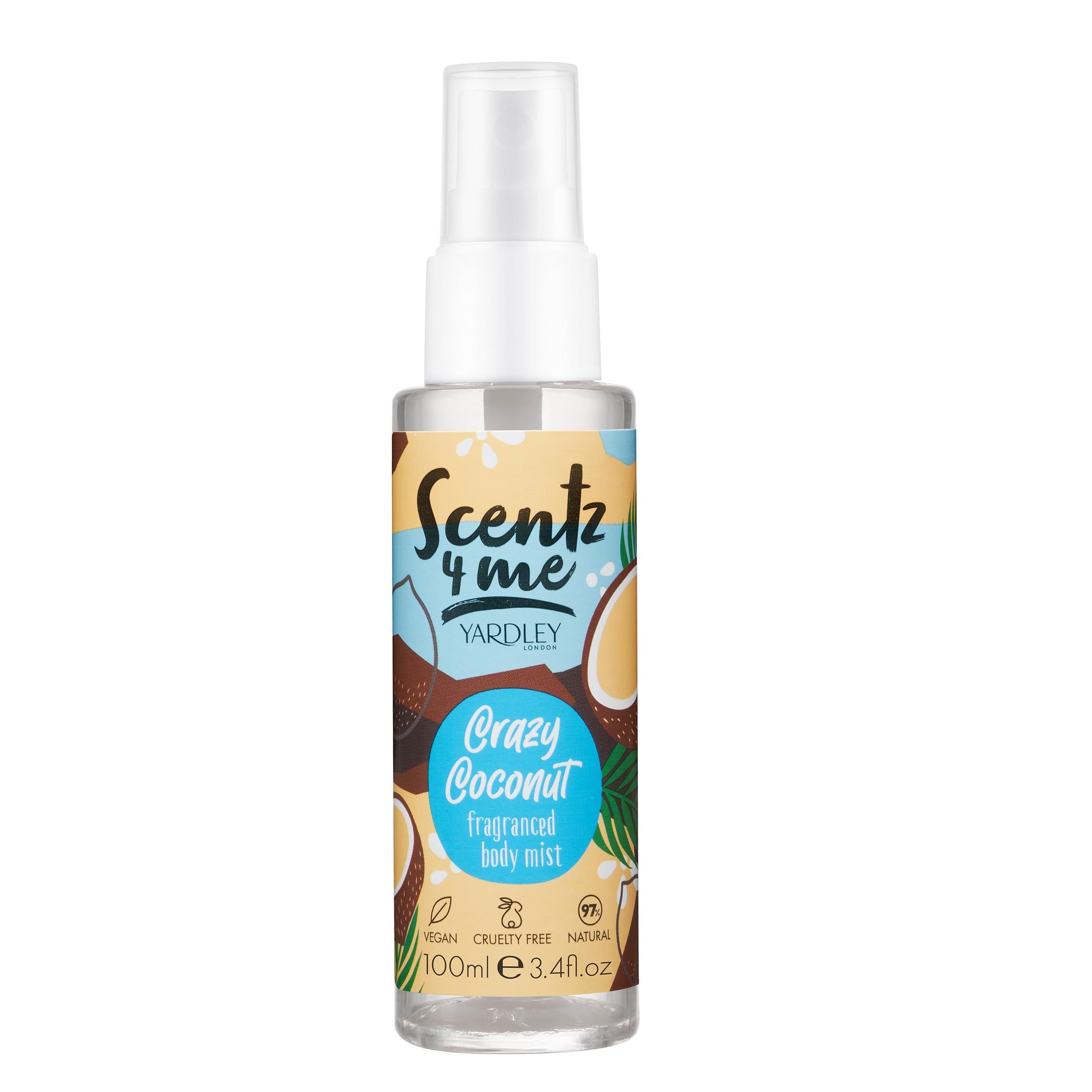 Yardley Scentz 4 Me Fragranced Body Mist 100ml Spray - Crazy Coconut