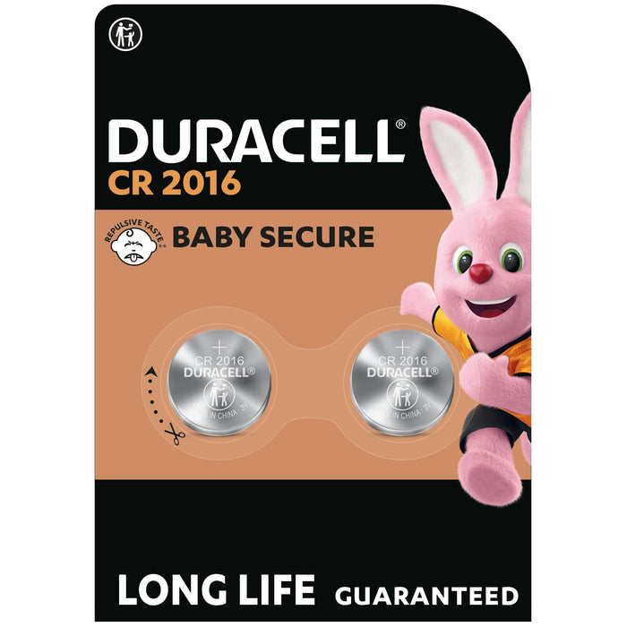 Duracell DL2016B2 3v Lithium Coin Batteries - 2 Pack