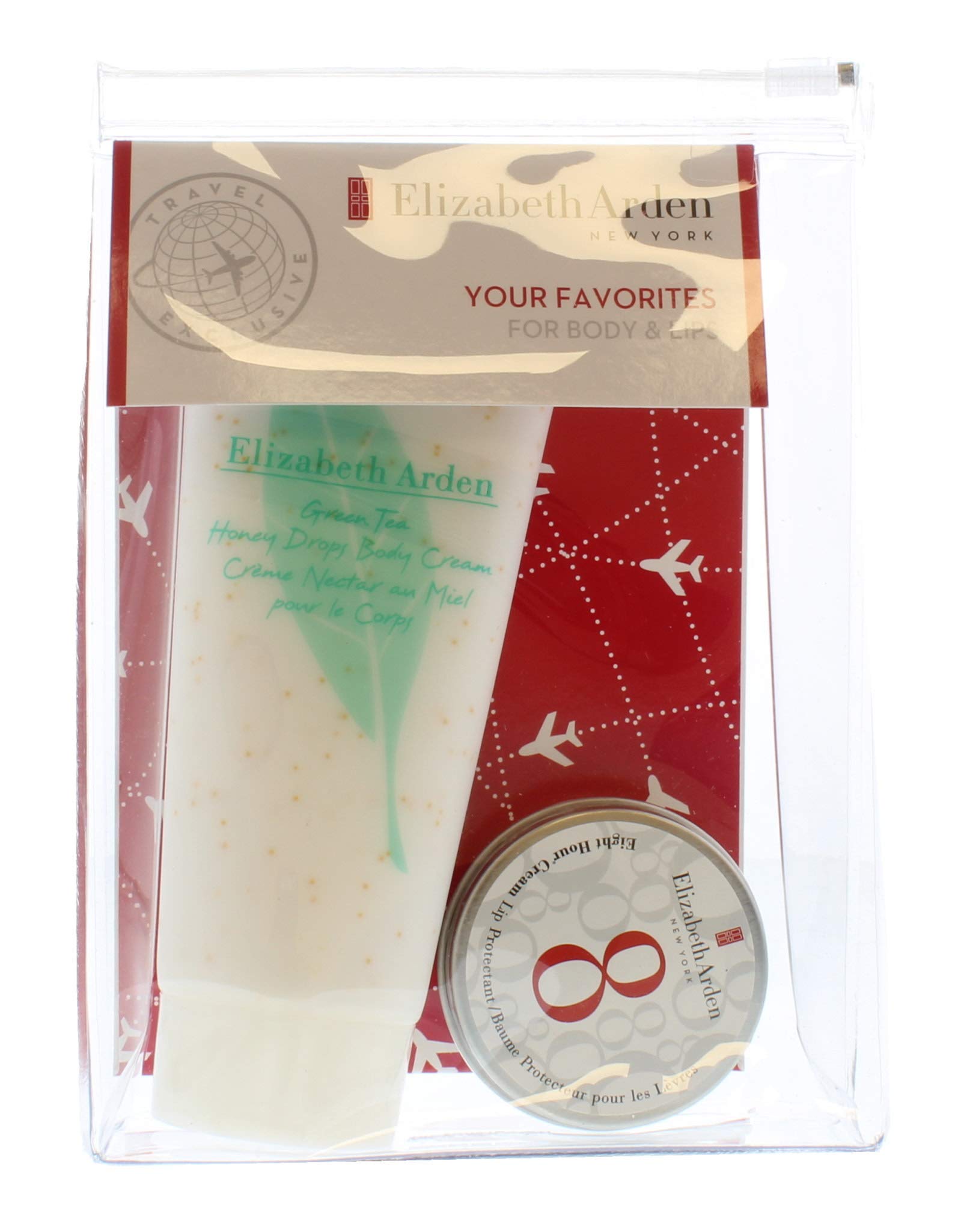 Elizabeth Arden Green Tea Gift Set 100ml Green Tea Honey Drops Body Cream + 8hr Cream lip Protectant in Tin 13ml