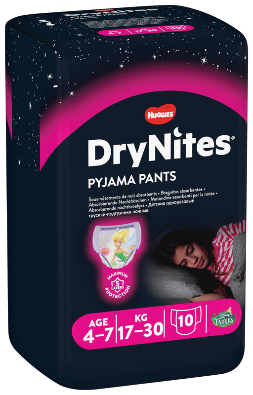 Huggies Drynites Pyjama Pants Carry Pack 4-7 Girl 