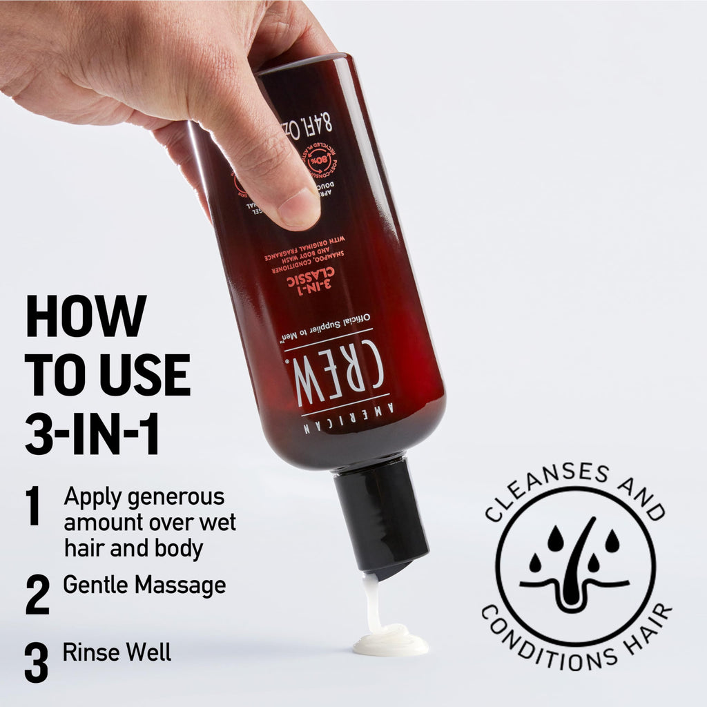 American Crew 3-in-1 Shampoo, Conditioner And Body Wash 250ml