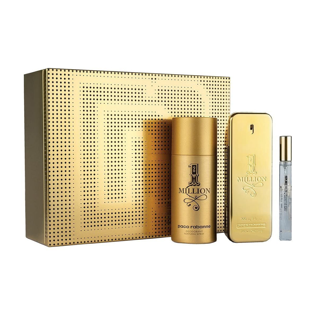 Paco Rabanne 1 Million Gift Set 100ml EDT + 150ml Deodorant Spray + 10ml EDT