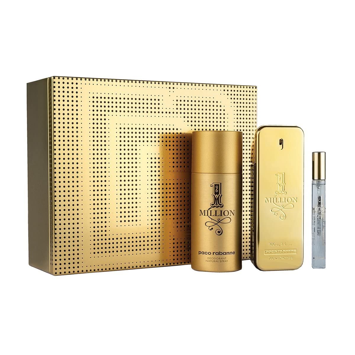 Paco Rabanne 1 Million Gift Set 100ml EDT + 150ml Deodorant Spray + 10ml EDT