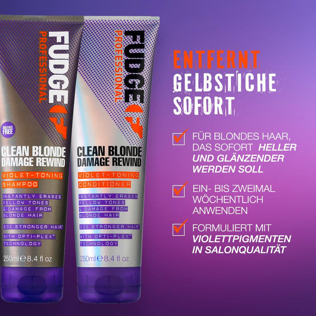 Fudge Clean Blonde Damage Rewind Violet Toning Conditioner 1000ml