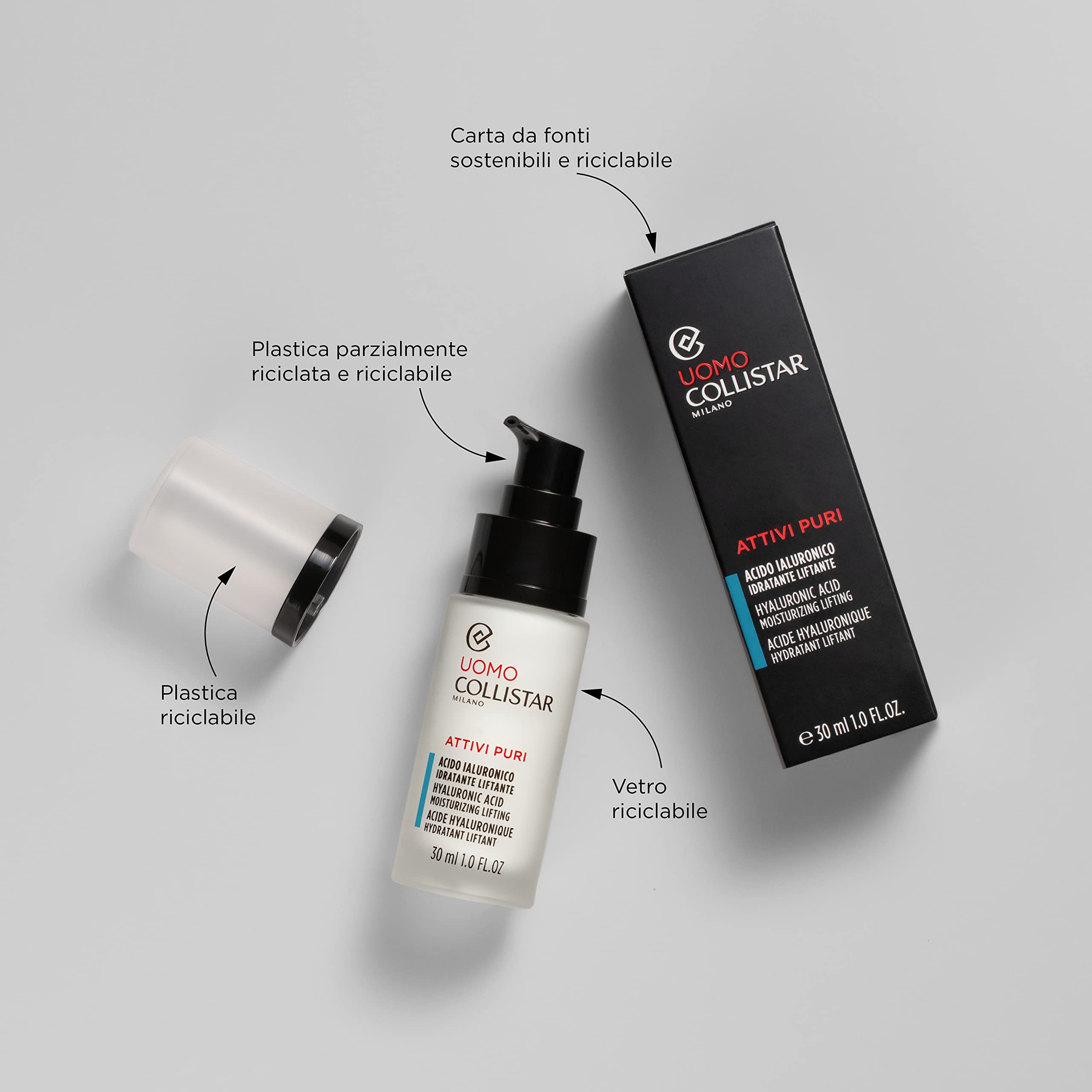 Collistar Uomo Attivi Puri Hyaluronic Acid Moisturizing Lifting 30ml