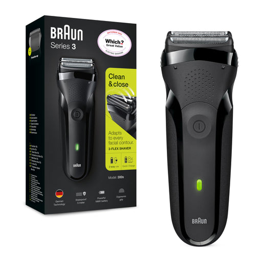 Braun Series 3 300s Rechargeable Electric Foil Shaver - Black