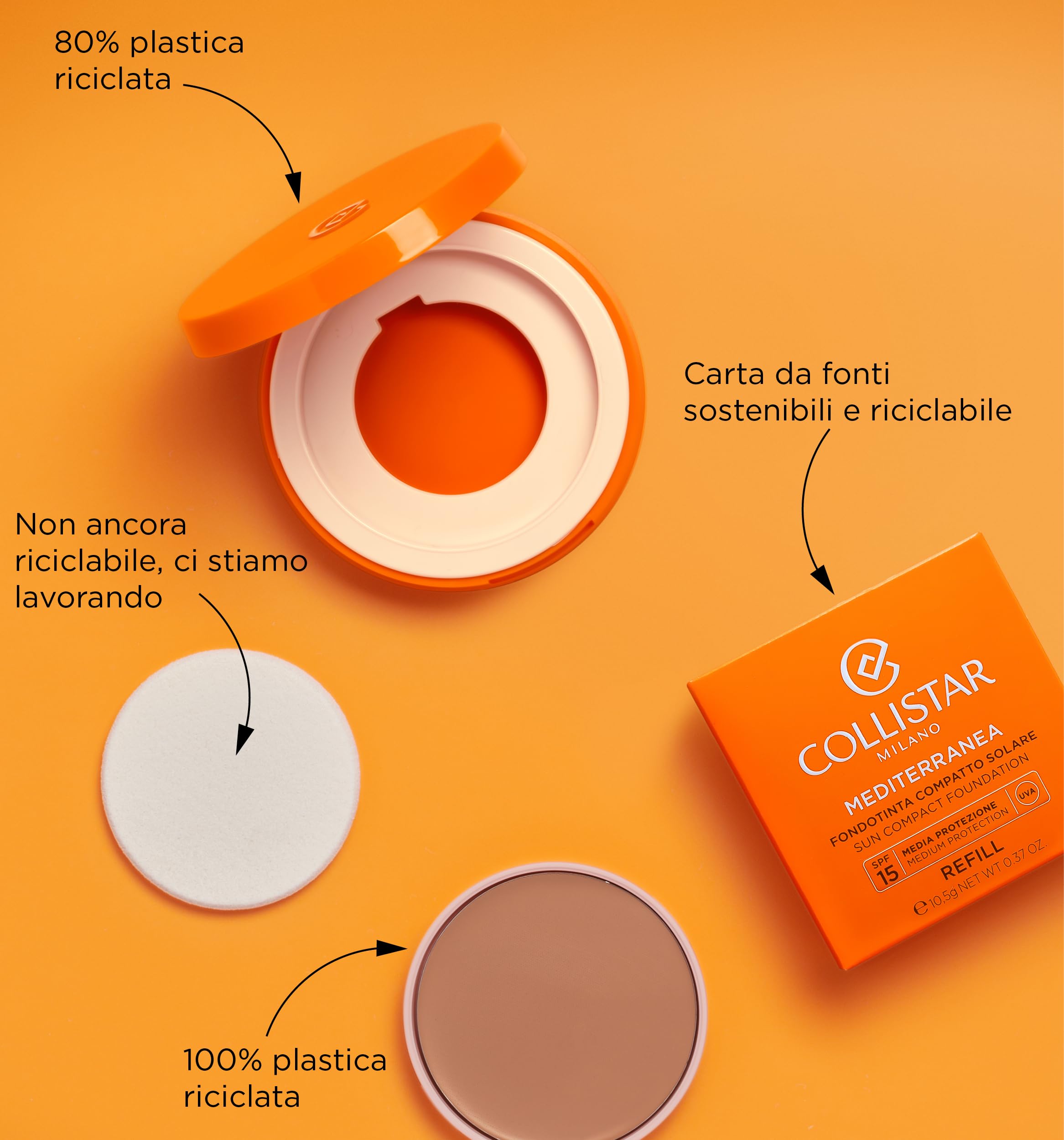 Collistar Mediterranea Sun Compact Foundation SPF15 10.5g - 04 Pantelleria Refill