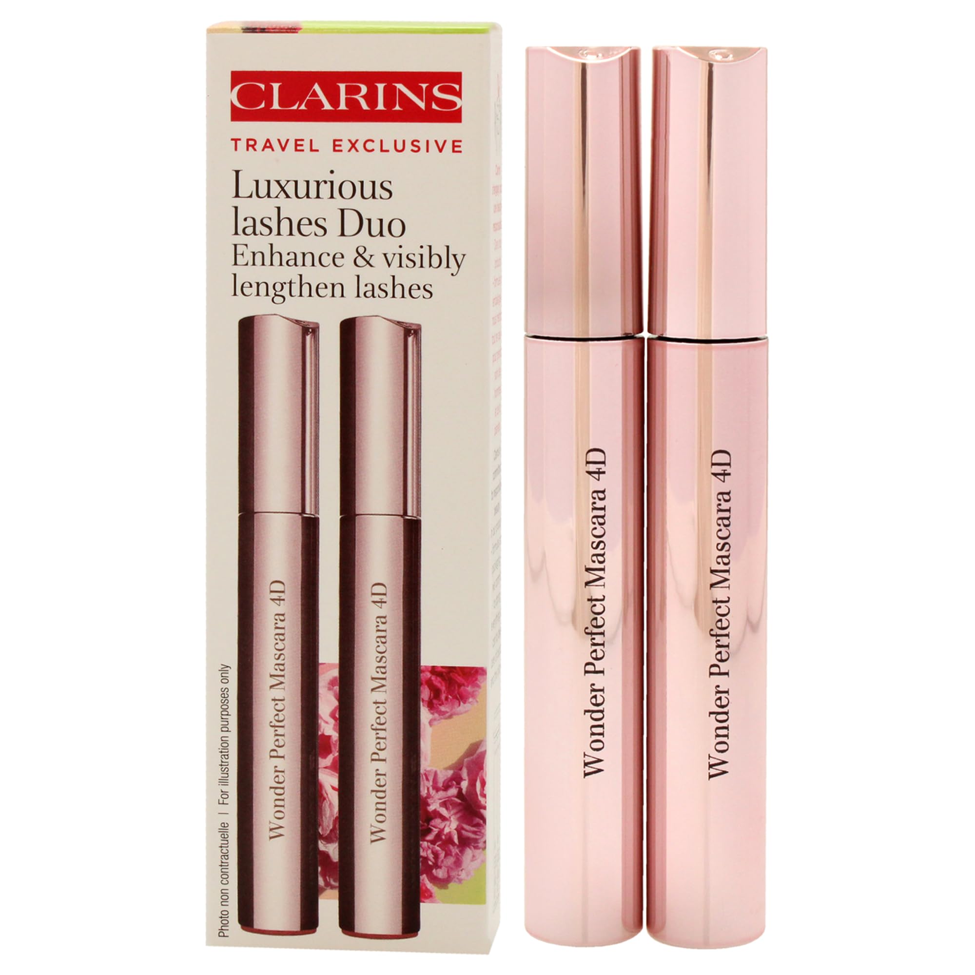 Clarins Wonder Perfect 4D Black Mascara Duo Set 2x 8ml Wonder Perfect 4D Black Mascara